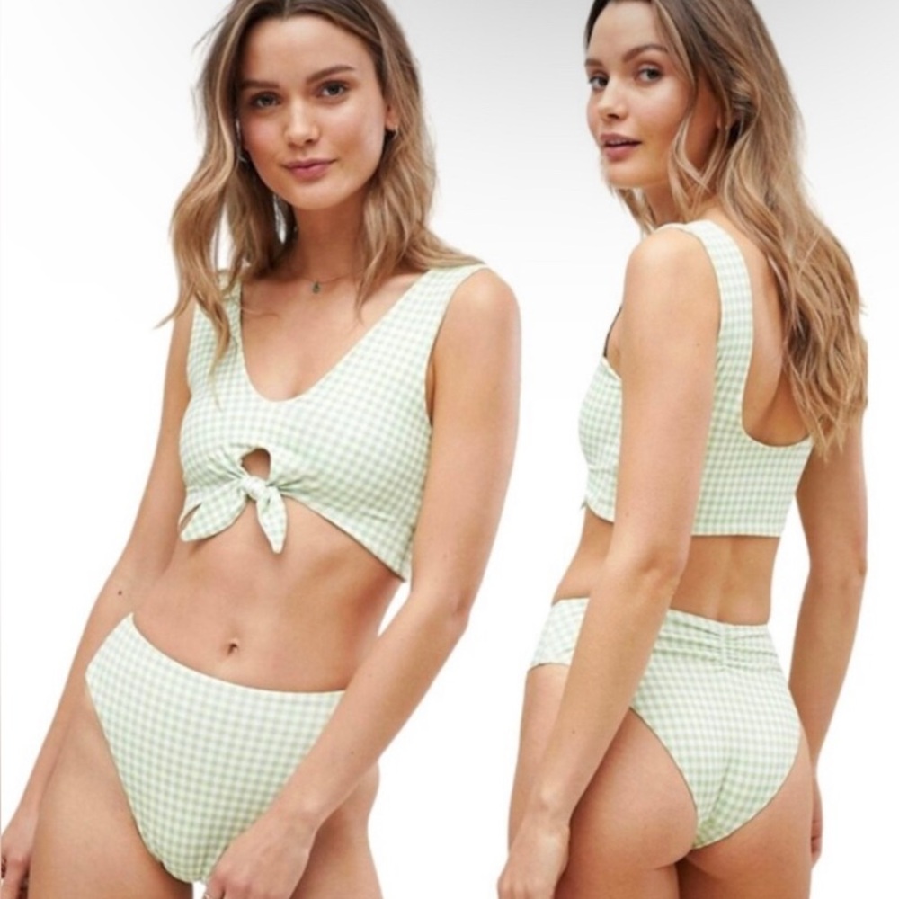 ISO DO NOT BUY Green Gingham Women's Swim Set